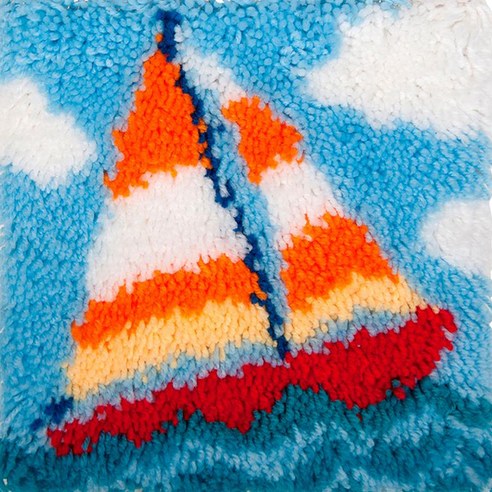 유엘스타일 스킬자수 쪼꼬미 방석 DIY 패키지 30 x 30 cm, 1개, B4돛단배