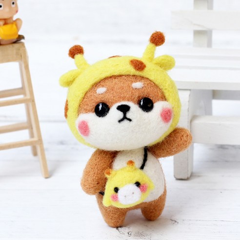 아트조이 DIY 양모펠트 키트, 1세트, 기린시바