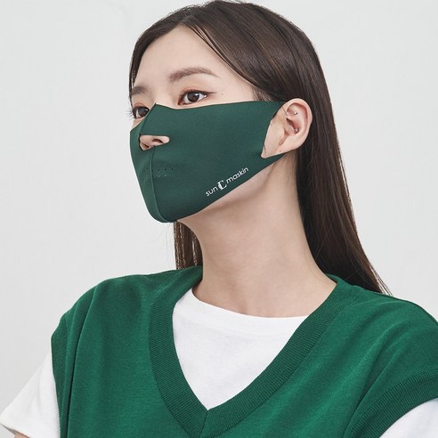 썬마스킨 프리미엄 UV 자외선 차단 야외활동 쿨 마스크 하프스타일, 크림