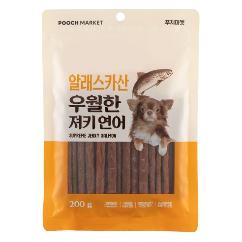 푸치마켓 강아지 우월한 져키 연어맛, 1개, 200g