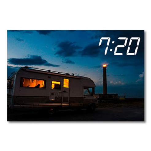 홈마인 LED 캔버스 프린팅 액자 시계 캠핑, 600-HM-CAMPING-30