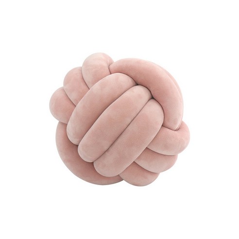 뷰넷 라운드 꼬임 매듭 쿠션, 다운핑크