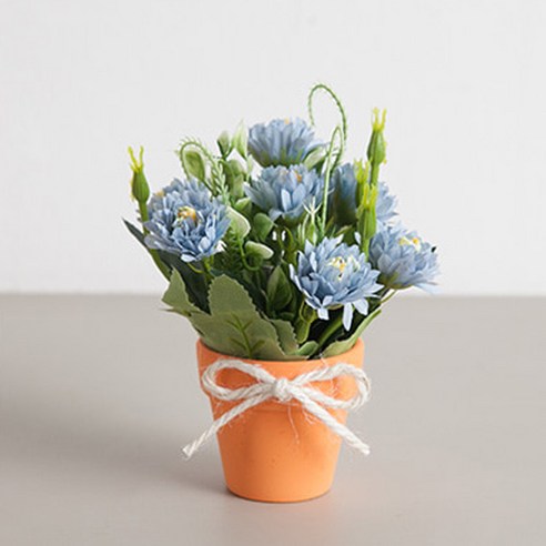 플라워트리 조화 쿠잉 소국 화분 14cm, 블루, 1개