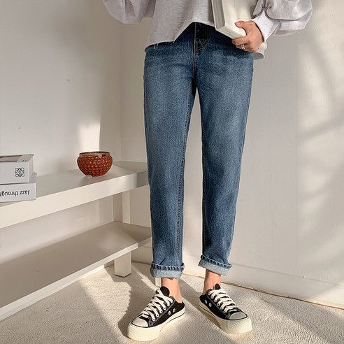 엔비룩 여성용 헤이 밴딩 데님팬츠