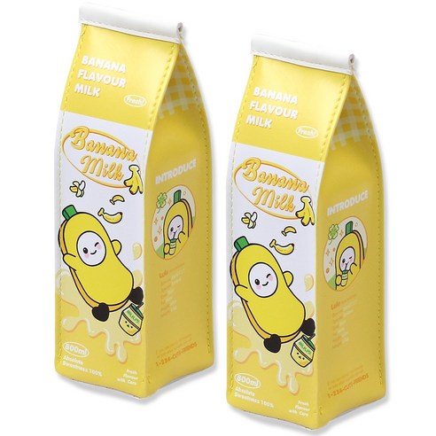 포포팬시 룰루랄라 밀키 필통, 옐로우, 2개