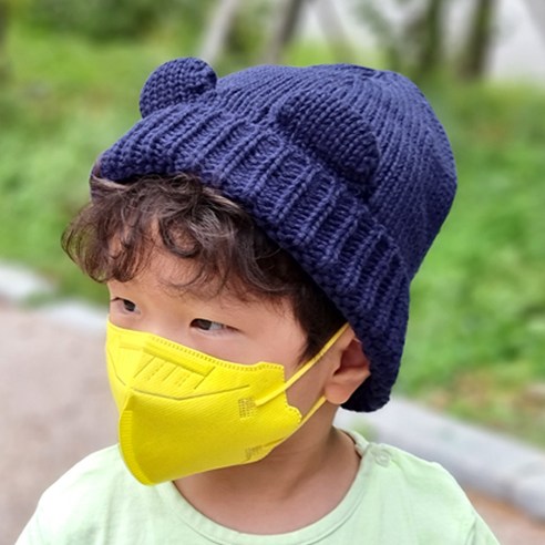 우주아이 아동용 귀요미베어 비니모자