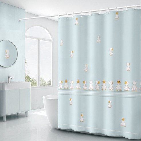 플로즈 홈 욕실 사이즈별 귀여운 샤워 커튼 A07 200 x 200 cm, 1개