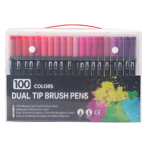 동아피엠에스 DUAL TIP BRUSH PENS, 100색, 1개