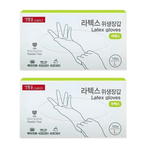 생활을그리다 라텍스장갑 L, 대(L), 2개
