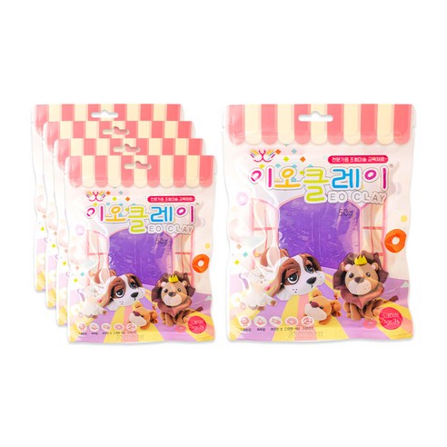이오 유아용 클레이 5p, 보라, 50g