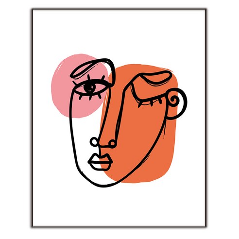 추상 일러스트 050 그림 인테리어액자 IDP-050, 블랙