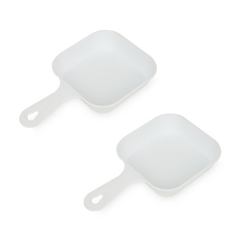 국산 새드리 사각 손잡이 앞접시, 화이트, 단품, 2개