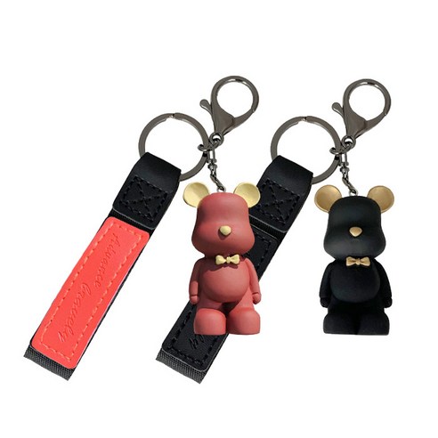 어반카 베어브릭 키링 블랙&레드 2종 세트 1세트 어반카 베어브릭 키링 블랙&레드 2종 세트 1세트