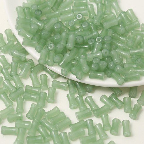 알로데 대나무 튜브 구슬 DIY 비즈 12 x 6 mm 50p, 11 옥색, 2개