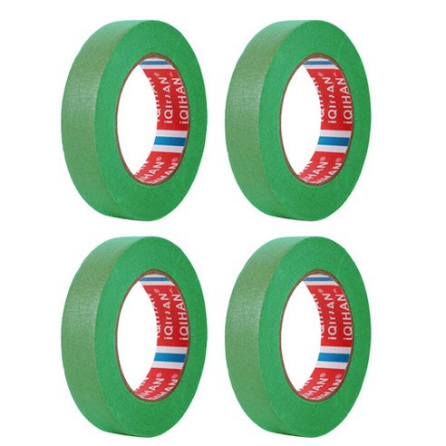 iQIHAN 다다 칼라 마스킹테이프 초록 25 mm x 20 m, 4개