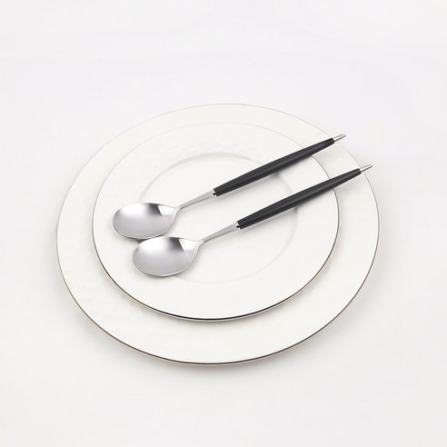 보겐 몽블랑 큐티 커트러리 숟가락, 블랙, 단품, 2개