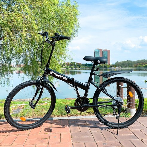 옐로우콘 어반 21단 접이식 MTB 자전거, 화이트, 66cm