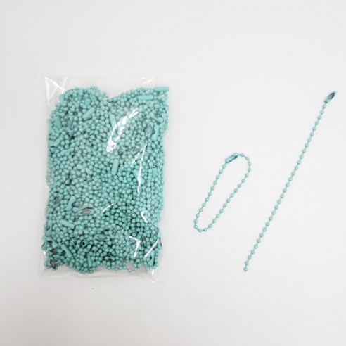 마다꾸미 볼체인 컬러군번줄 줄구슬 10cm, 민트, 100개