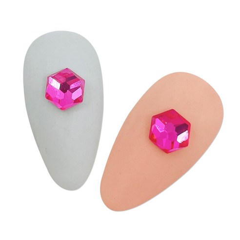 메이브라운 대용량 네일스톤 육각 6mm 50p, 핫핑크, 1세트