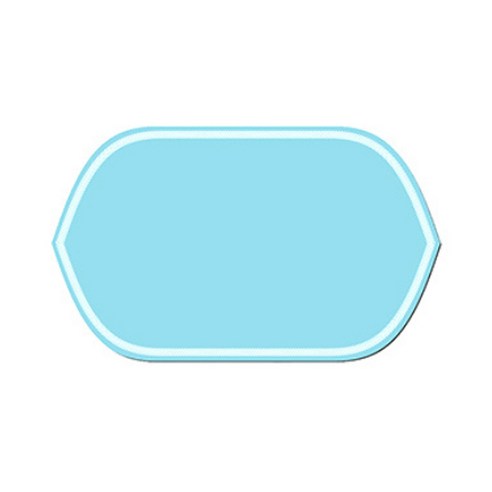 마켓감성 포인트 라인 실리콘 플레이스 매트, 물방울 하늘, 43 x 26 cm