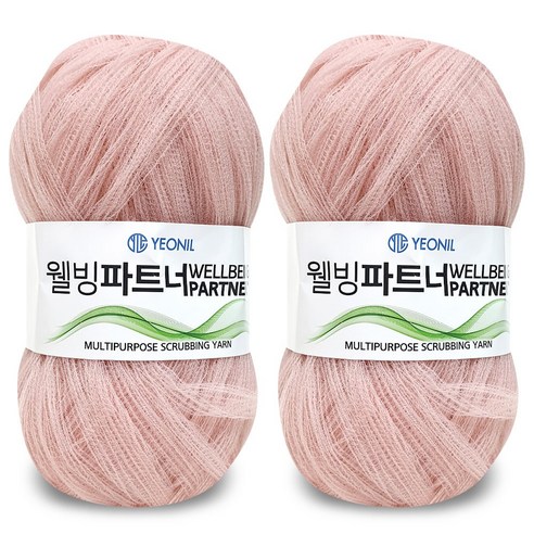 니뜨 웰빙파트너 수세미실 60g x 2p, 14 인디핑크, 1세트
