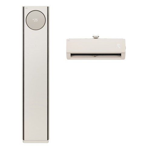 LG 81.8㎡(24.8평) + 18.7㎡(5.7평) 휘센 오브제컬렉션 타워에어컨 2in1 프리미엄 카밍 베이지 매립배관형 FQ25PDNBE2M 방문설치, FQ25PDNBEN