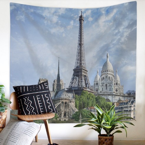 알로데 북유럽 파리 에펠 탑 풍경 패브릭 포스터 폴리에스터, NO 05
