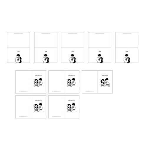 디자인곰곰 마이유 미니 카드 2종 세트, 고마워, 굿모닝, 5세트