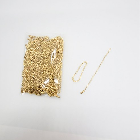 마다꾸미 볼체인 컬러군번줄 줄구슬 12cm, 메탈옐로우, 50개