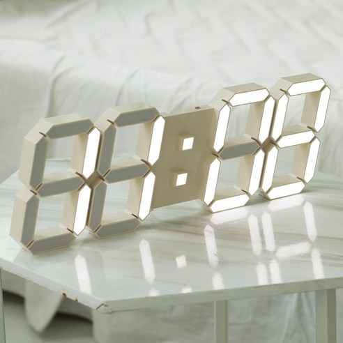 플라이토 코드리스 무선 인테리어 3D LED 벽시계 38cm + 배터리 3p 세트, 크림