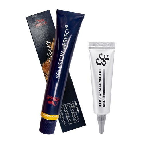 웰라 콜레스톤 퍼펙트 플러스 염모제 80g + 셀리본 33 실크 프로틴 앰플 12ml, 7/27, 1세트