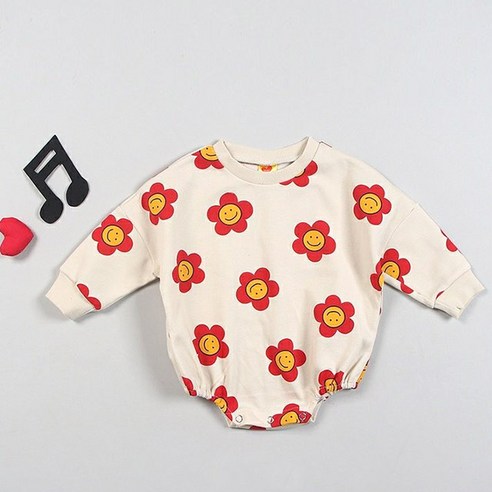 귀염둥이 꽃동산 루즈핏 아기봄바디슈트