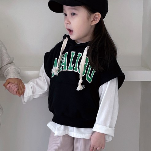 미니달콩 아동용 마니 후드 베스트