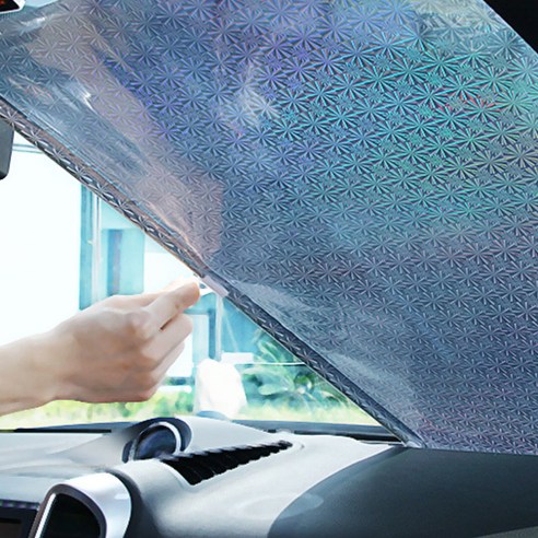 지앤와이 자동차 앞유리 흡착 햇빛가리개 40 x 125 cm, 블랙, 1개