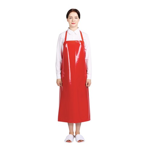THE앞치마 단면코팅 목끈형 7부 방수 앞치마, 레드, 1개