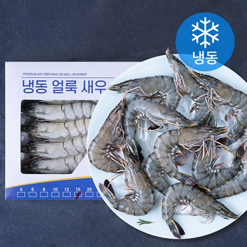 오션스글로벌 블랙타이거 얼룩 새우 (냉동), 1개, 500g(15미)