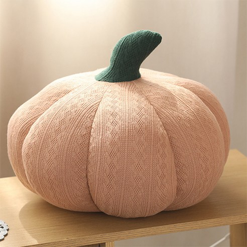 헬로우 핼러윈 깔별로 모으고 싶은 뜨개질 호박 쿠션, 베이지