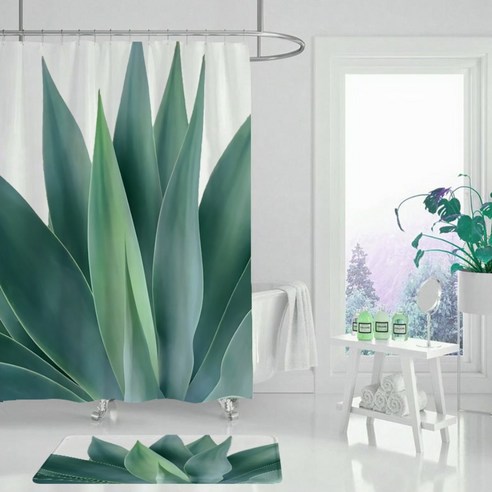 카리스 꽃 식물 방수 욕실 샤워 커튼 A01 180 x 165 cm, 1개