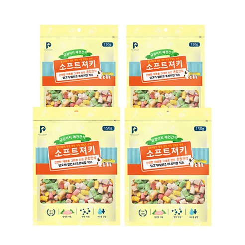 금강아지 반려견 소프트져키 간식 150g, 트로피컬, 4개