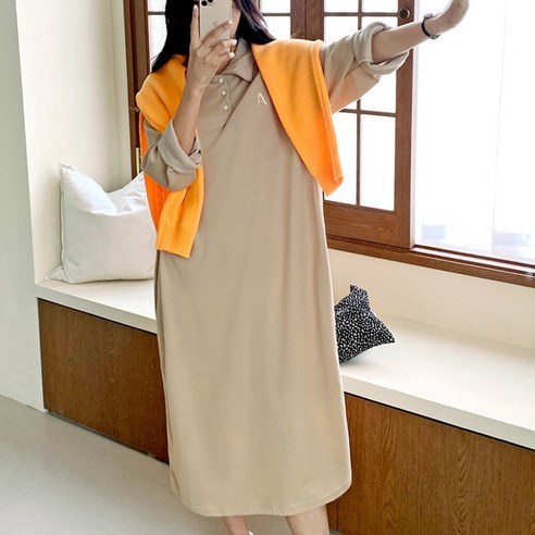 에베쏘 A카라 빅사이즈 봄 루즈핏 임산부 원피스
