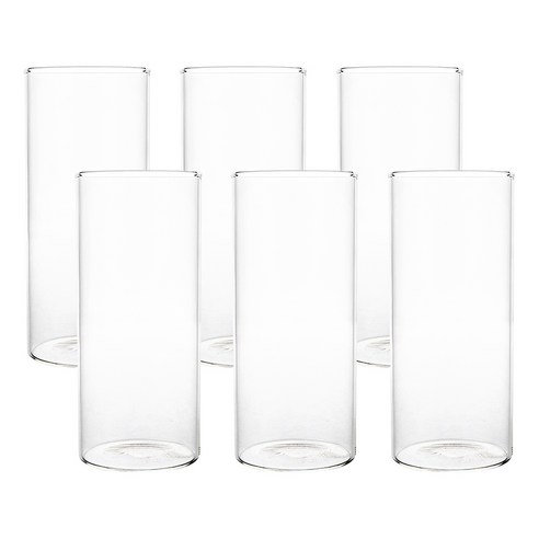 홈카페 일자 유리컵 520ml 텀블러1, 6개