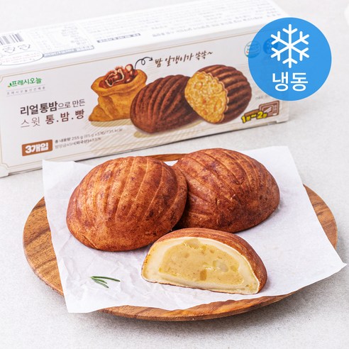 프레시오늘 리얼 밤으로 만든 알갱이가 살아있는 스윗 통밤빵 (냉동), 85g, 3개입, 1개