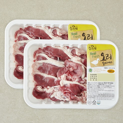 참프레 1등급 오리정육 신선슬라이스 (냉장), 2개, 500g