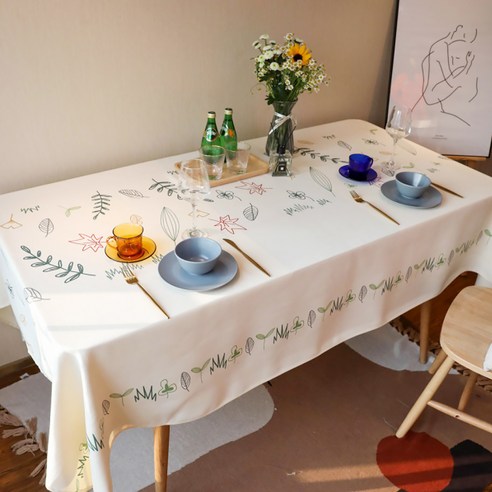 알럽홈 플라워 보헤미아 린넨 식탁보, TYPE 07, 140 x 240 cm