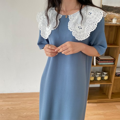 보리맘 웨이브 카라 빅사이즈 임부복 원피스 a315