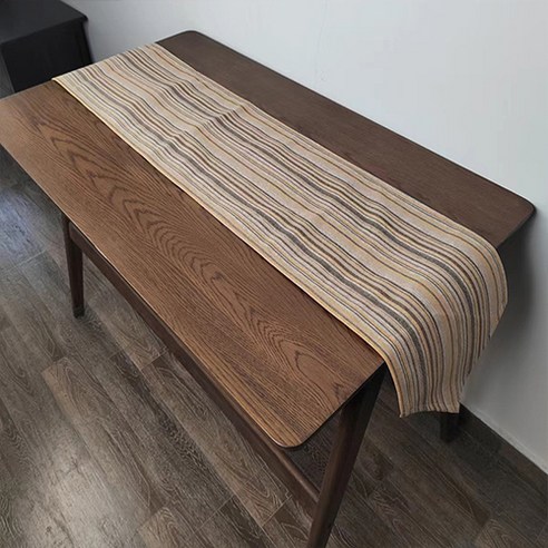 PDS 홈 따뜻한 컬러 스트라이프 인테리어 테이블 러너, 12, 50 x 170 cm