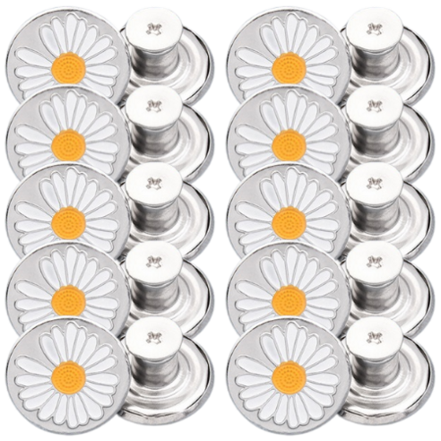 신형 바지수선 요술단추, 실버데이지, 10개