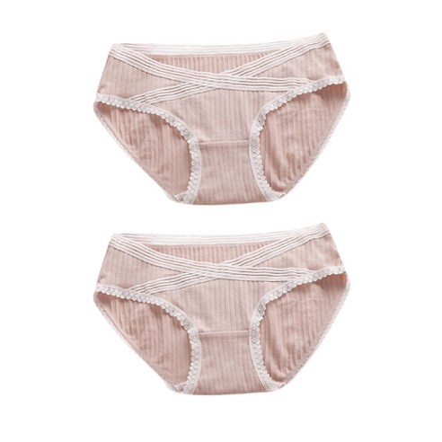 크로스 로우웨스트 레이스 임산부 팬티 2p