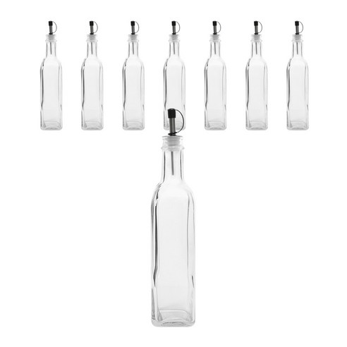 투명사각 오일병 스테인리스퓨어러, 8개, 420ml