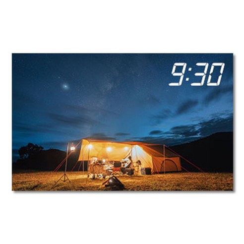 홈마인 LED 캔버스 프린팅 액자 시계 캠핑, 800-HM-CAMPING-08